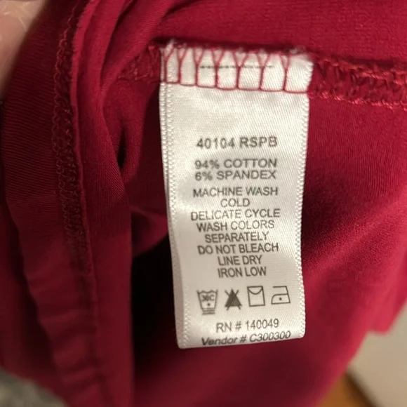 Chadwick’s Red Scoop Neck Pleated Dress - Picture 6 of 6